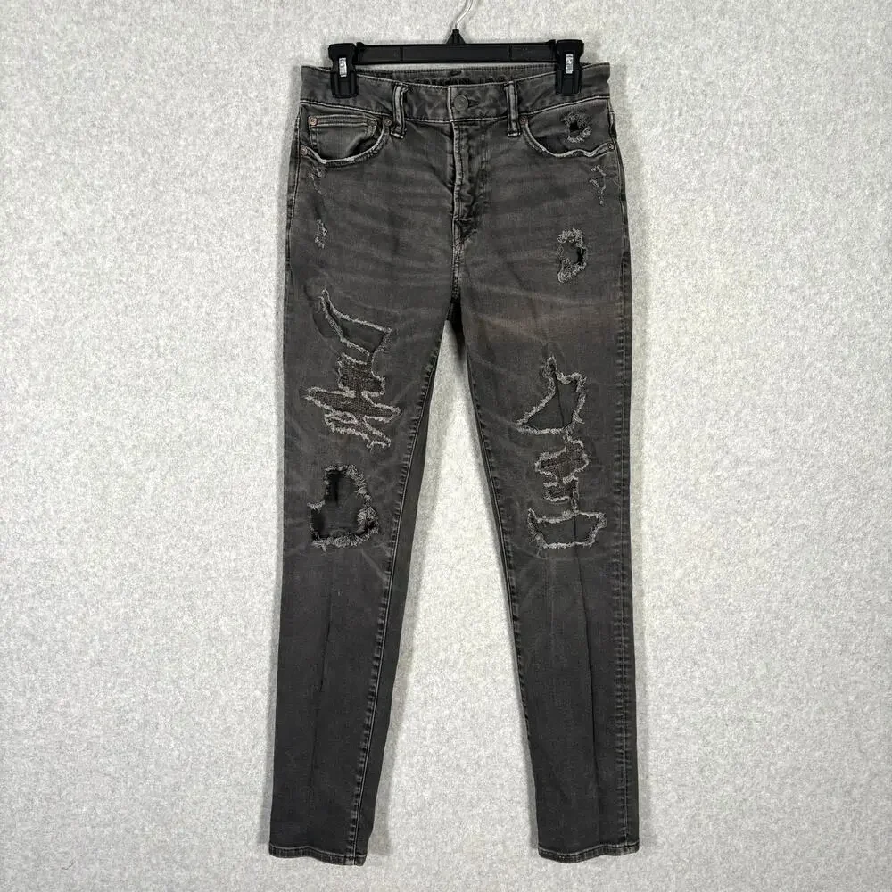 American Eagle Jeans Mens 29x32 Next Level Flex Stacked Destroyed Ripped‎ Torn